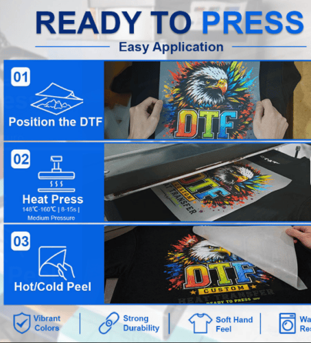 Wholesale Customra Screen Print Dtf Tsfers Designs Stickers Ready to Press Transfer Printing Dtf Heat Transfer for T-shirt...