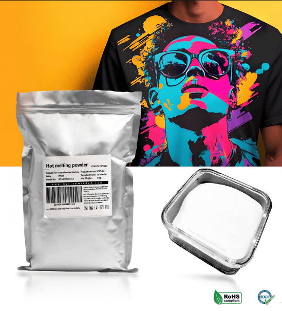 Factory Wholesale Hotmelt Adhesive Dtf Powder Medium White for Heat Transfer D...