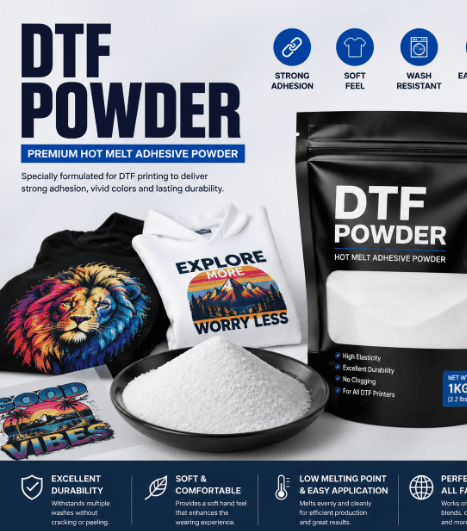 Dtf Powder Price Polvo De Tpu 1kg 2kg 5kg One Kilo Fluffy Tpu Dtf Adhesive Hot Melt Glue Powder for Oven Heat Transfer T-s...
