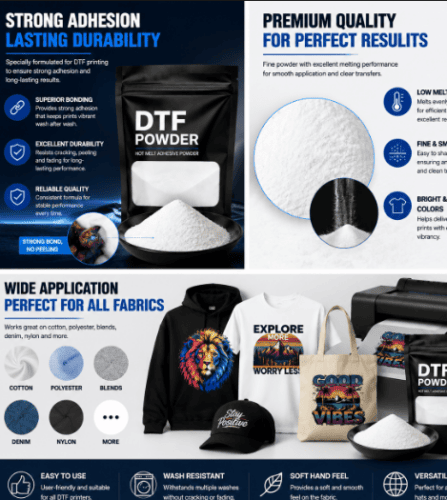 سعر مسحوق Dtf (مسحوق TPU) 1 كجم، 2 كجم، 5 كجم - كيلوغرام واحد من مسحوق TPU الرقيق، لاصق Dtf، قابل للتسخين...