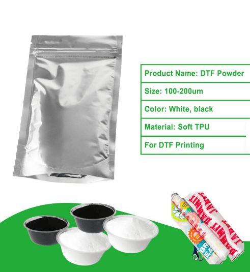 Material TPU en polvo para DTF, colores blanco y negro, para impresión digital DTF en caliente...