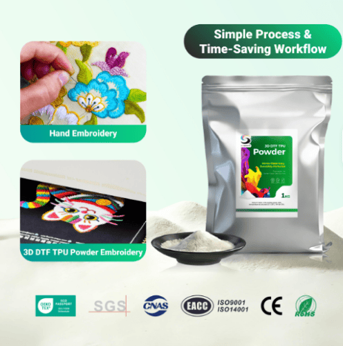 Embroidery Colorspring Stereo Made Easy Durability Perfected 3D DTF Powder</tr...