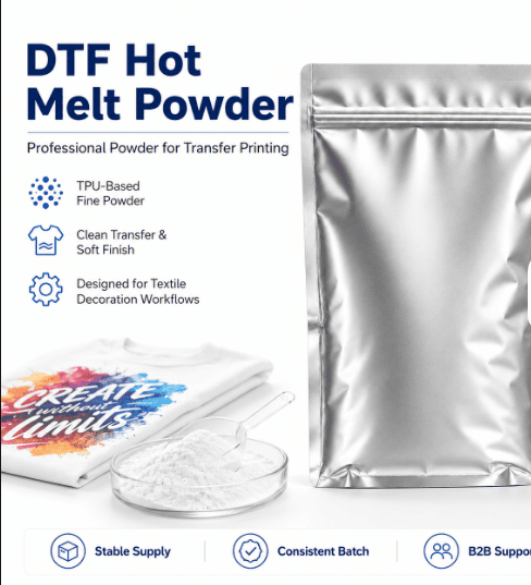 Wholesale White TPU DTF Powder 1000g Compatible with PET Film and Pigment Ink for Textile & Garment OEM Supplier - DT...
