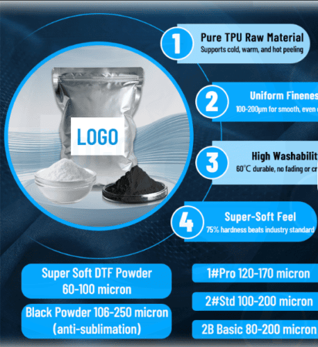 75 Hardness TPU Powder Super Soft Hot Melt Adhesive White Powder for Screen Printing - DTF Powder - dtfpowderfactory.com