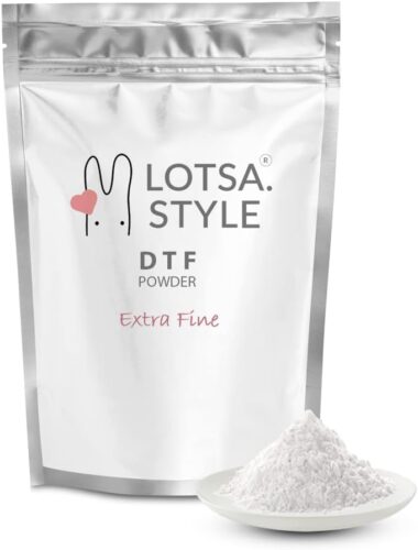 Polvo adhesivo termofusible TPU y polvo DTF para la impresión por transferencia térmica en camisetas</tr...