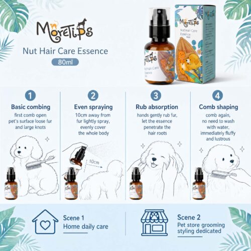 MORETIPS Nut Hair Care Essence Spray 80ml - A-Pet Grooming - Professional Pet Grooming Manufacturer – Pet Shampoo, Condi...