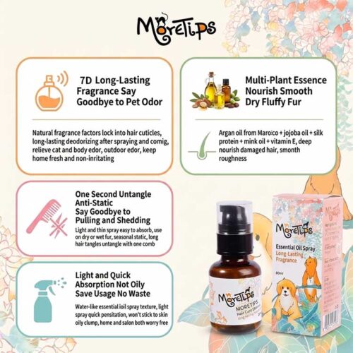 MORETIPS Essential Oil Spray 80ml - A-Pet Grooming - Professional Pet Grooming Manufacturer – Pet Shampoo, Conditioner, ...