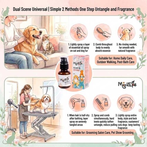 MORETIPS Essential Oil Spray 80ml - A-Pet Grooming - Professional Pet Grooming Manufacturer – Pet Shampoo, Conditioner, ...