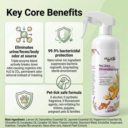 MORETIPS Pet Odor Elimination Spray 500ml - C-Home Care - Professional Pet Grooming Manufacturer – Pet Shampoo, Conditio...
