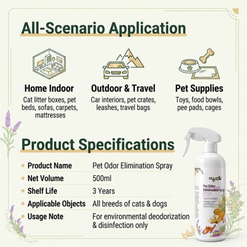 MORETIPS Pet Odor Elimination Spray 500ml - C-Home Care - Professional Pet Grooming Manufacturer – Pet Shampoo, Conditio...