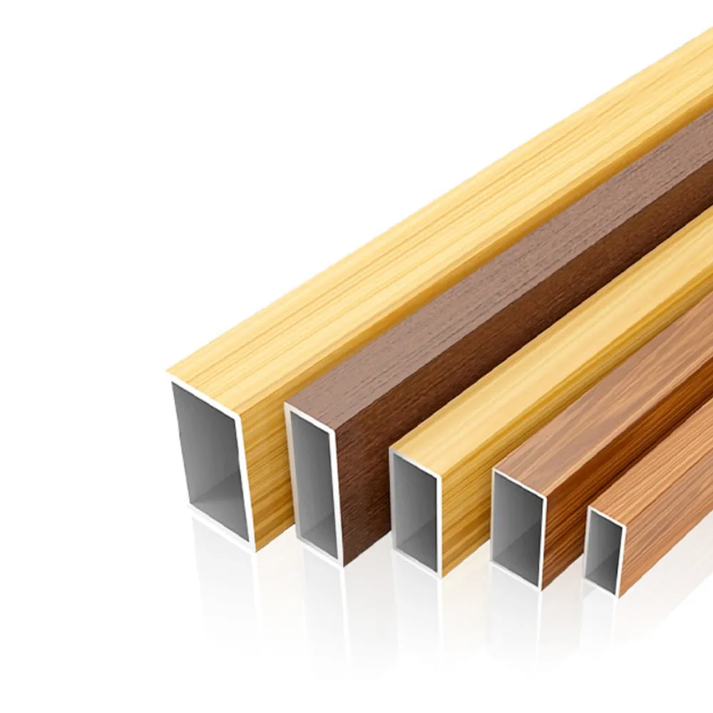 Wood Grain Aluminium Curtain Wall Extrusion Profiles - Aluminium Extrusion Profiles - laluxalu.com