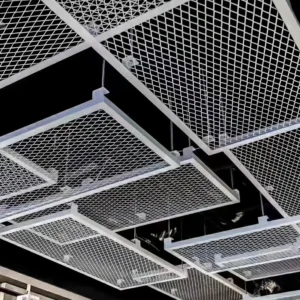 Ceiling Suspended Aluminium Expanded Metal Panel - Aluminium Extrusion Solid Panels - laluxalu.com