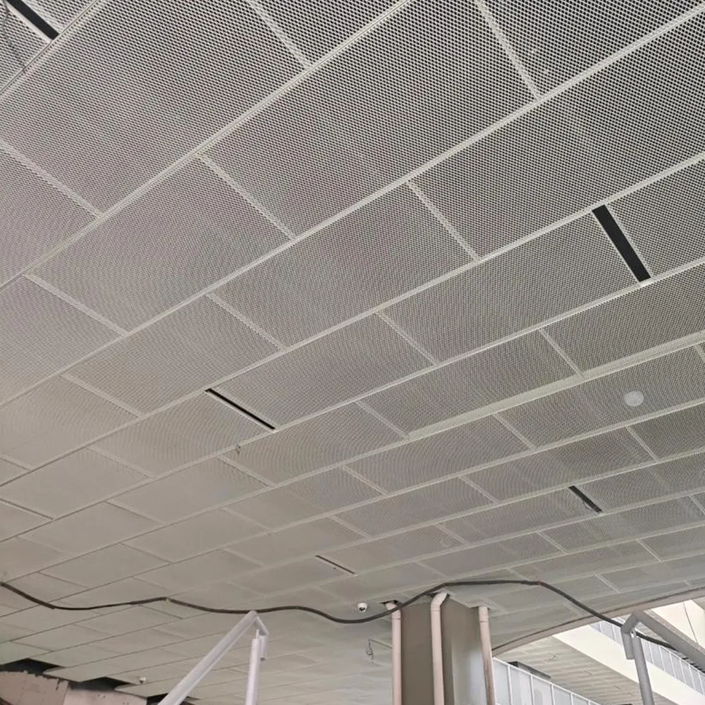 Panneau de plafond plat carré en métal déployé d'aluminium - Alum...