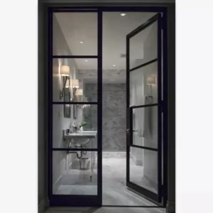 Grid Thermal Break Aluminium Bathroom Swing Door - Aluminium Extrusion Windows & Doors - laluxalu.com