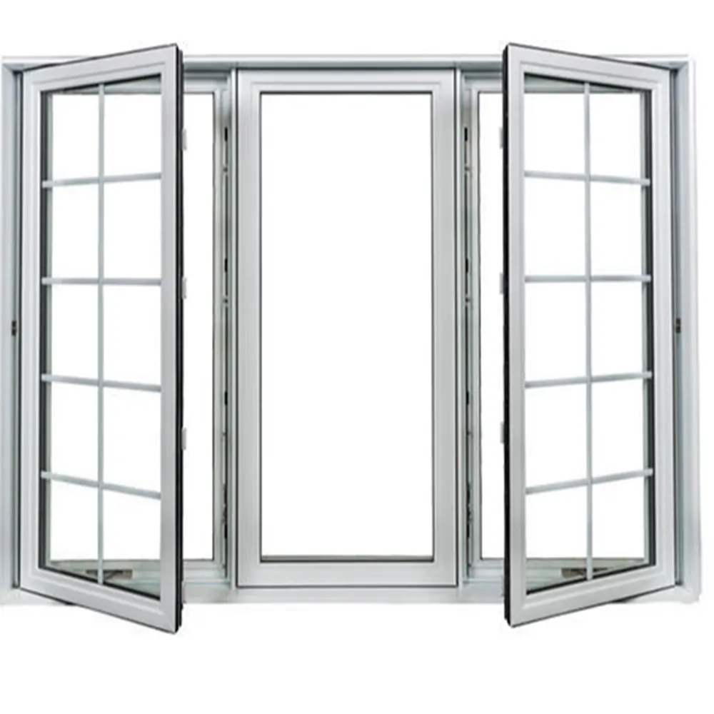 Fenêtre à battants en aluminium de style français avec grille à rupture thermique</trp-post-contain...