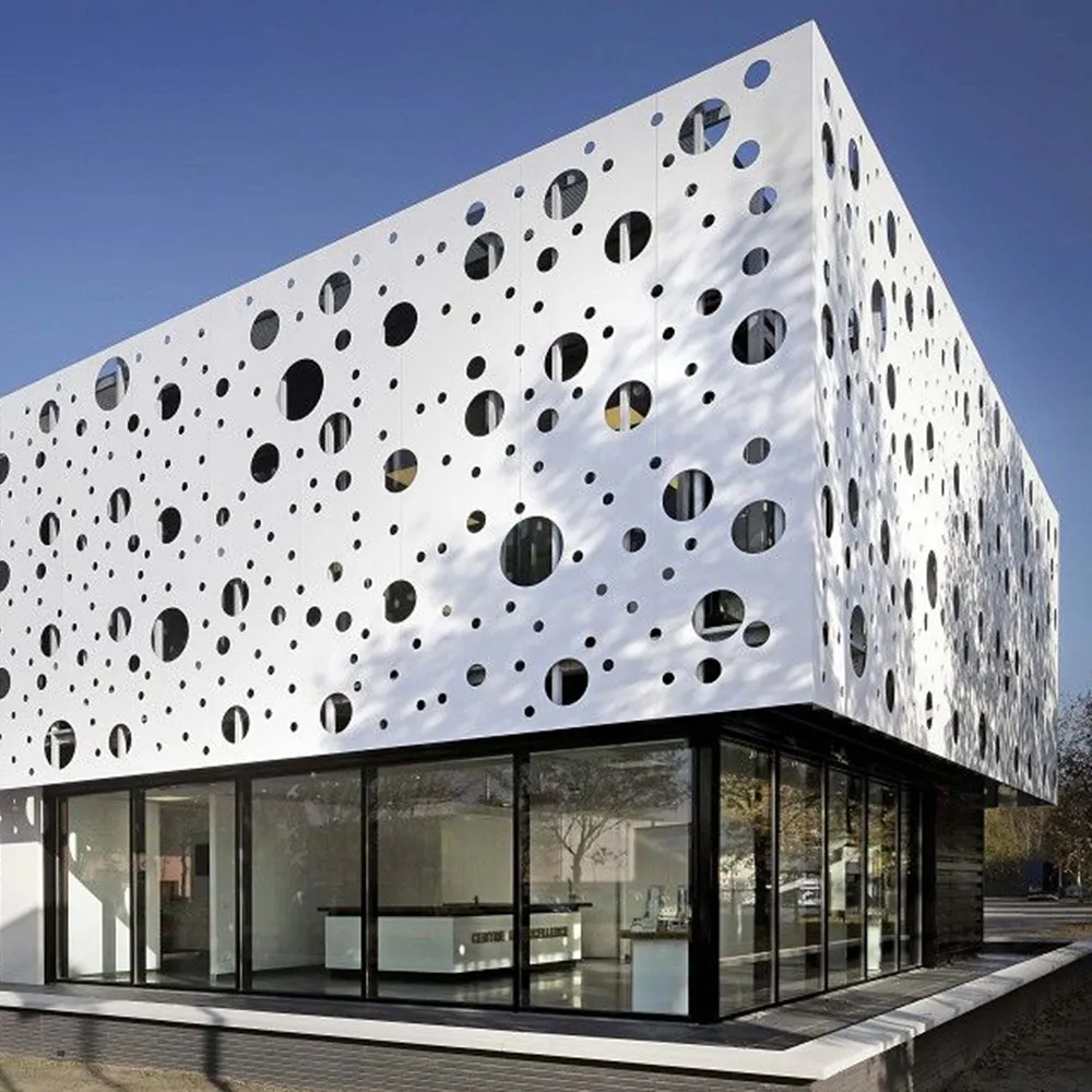 Random Perforated Carved Aluminium Exterior Wall Panel - Aluminium Extrusion Solid Panels - laluxalu.com