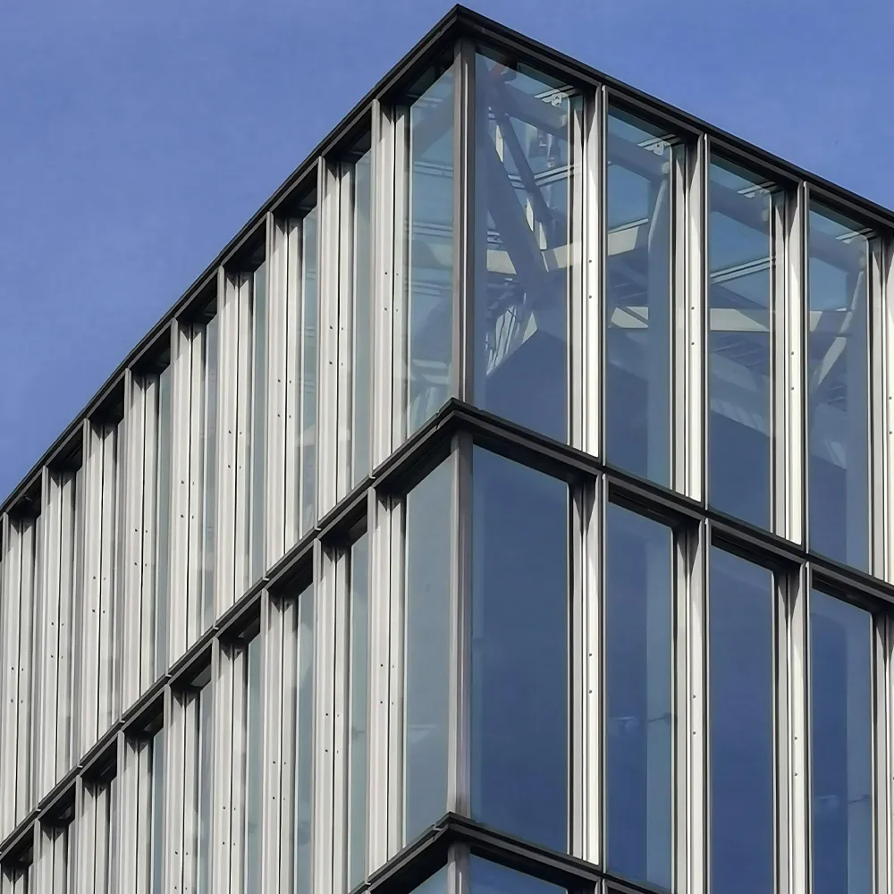 Aluminium Framed Corner Curtain Wall Section - Aluminium Extrusion Curtain Wall & Facade - laluxalu.com