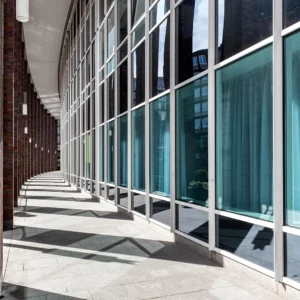 Aluminium Semi-Hidden Frame Curtain Wall Profile For Corridor Facade - Aluminium Extrusion Curtain Wall & Facade - lal...