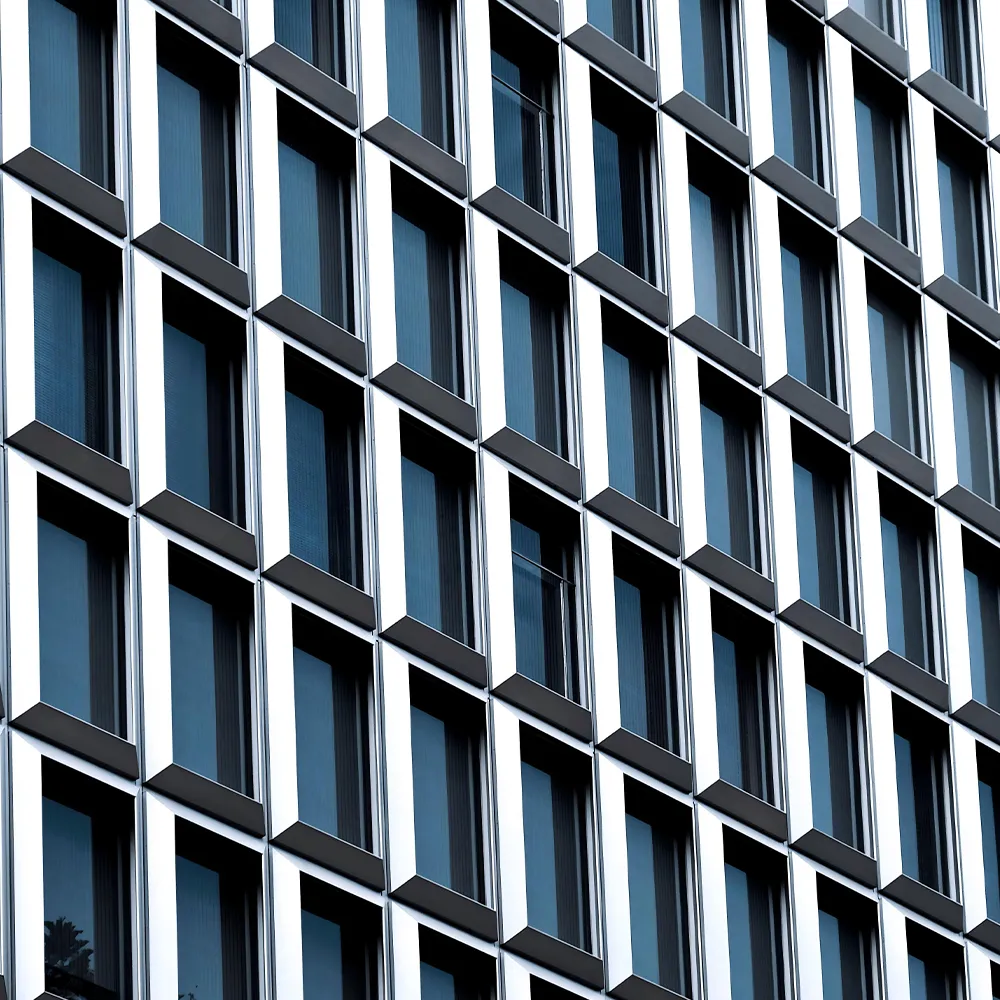 Square Grid Aluminium Unitized Curtain Wall Extrusion Section - Aluminium Extrusion Curtain Wall & Facade - laluxalu.com
