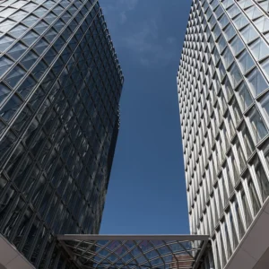 Dual Tower Matching Aluminium Unitized Curtain Wall Section - Aluminium Extrusion Curtain Wall & Facade - laluxalu.com