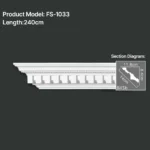 FS-1033 PU carved cornice moulding for ceiling corner and interior decoration