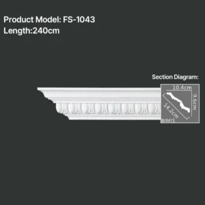 FS-1043 PU carved cornice moulding for ceiling corner and interior decoration