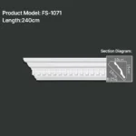FS-1071 PU carved cornice moulding for ceiling corner and interior decoration