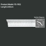FS-1102 PU carved cornice moulding for ceiling corner and interior decoration