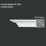 FS-1104 PU carved cornice moulding for ceiling corner and interior decoration