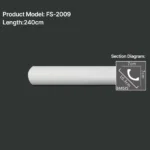 FS-2009 PU plain cornice moulding for ceiling corner and wall decoration