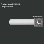 FS-2010 PU plain cornice moulding for ceiling corner and wall decoration
