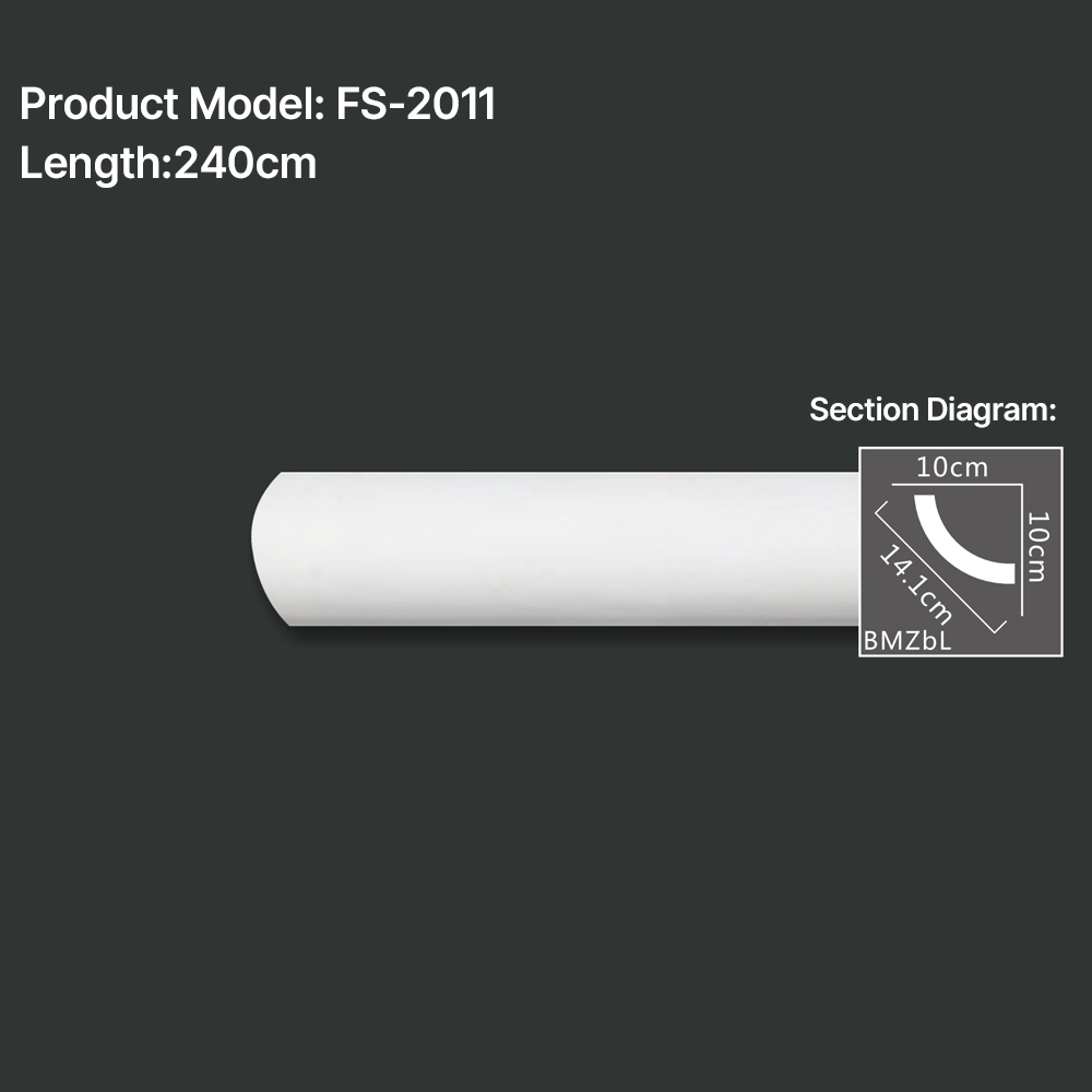 FS-2011 PU plain cornice moulding for ceiling corner and wall decoration