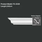 FS-2026 PU plain cornice moulding for ceiling corner and wall decoration