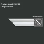 FS-2128 PU plain cornice moulding for ceiling corner and wall decoration