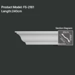 FS-2161 PU plain cornice moulding for ceiling corner and wall decoration