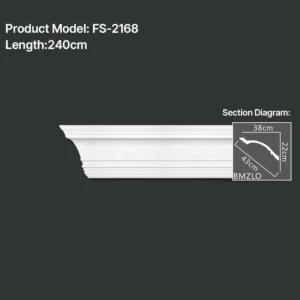 FS-2168 PU plain cornice moulding for ceiling corner and wall decoration