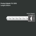 FS-3010 PU carved chair rail moulding for wall panel and interior decoration