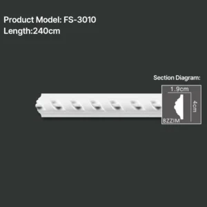 FS-3010 PU carved chair rail moulding for wall panel and interior decoration