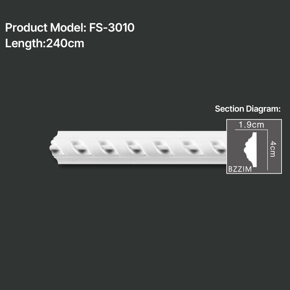 FS-3010 PU carved chair rail moulding for wall panel and interior decoration