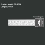 FS-3019 PU carved chair rail moulding for wall panel and interior decoration