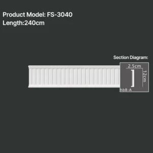 FS-4050 PU carved chair rail moulding for wall panel and interior decoration