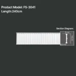 FS-3041 PU carved chair rail moulding for wall panel and interior decoration
