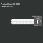 FS-3058 PU carved chair rail moulding for wall panel and interior decoration