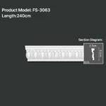 FS-3063 PU carved chair rail moulding for wall panel and interior decoration