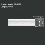 FS-3067 PU carved chair rail moulding for wall panel and interior decoration