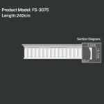 FS-3075 PU carved chair rail moulding for wall panel and interior decoration