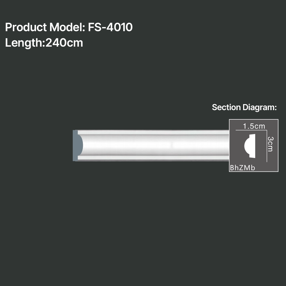 FS-4010 PU Plain Chair Rail Moulding