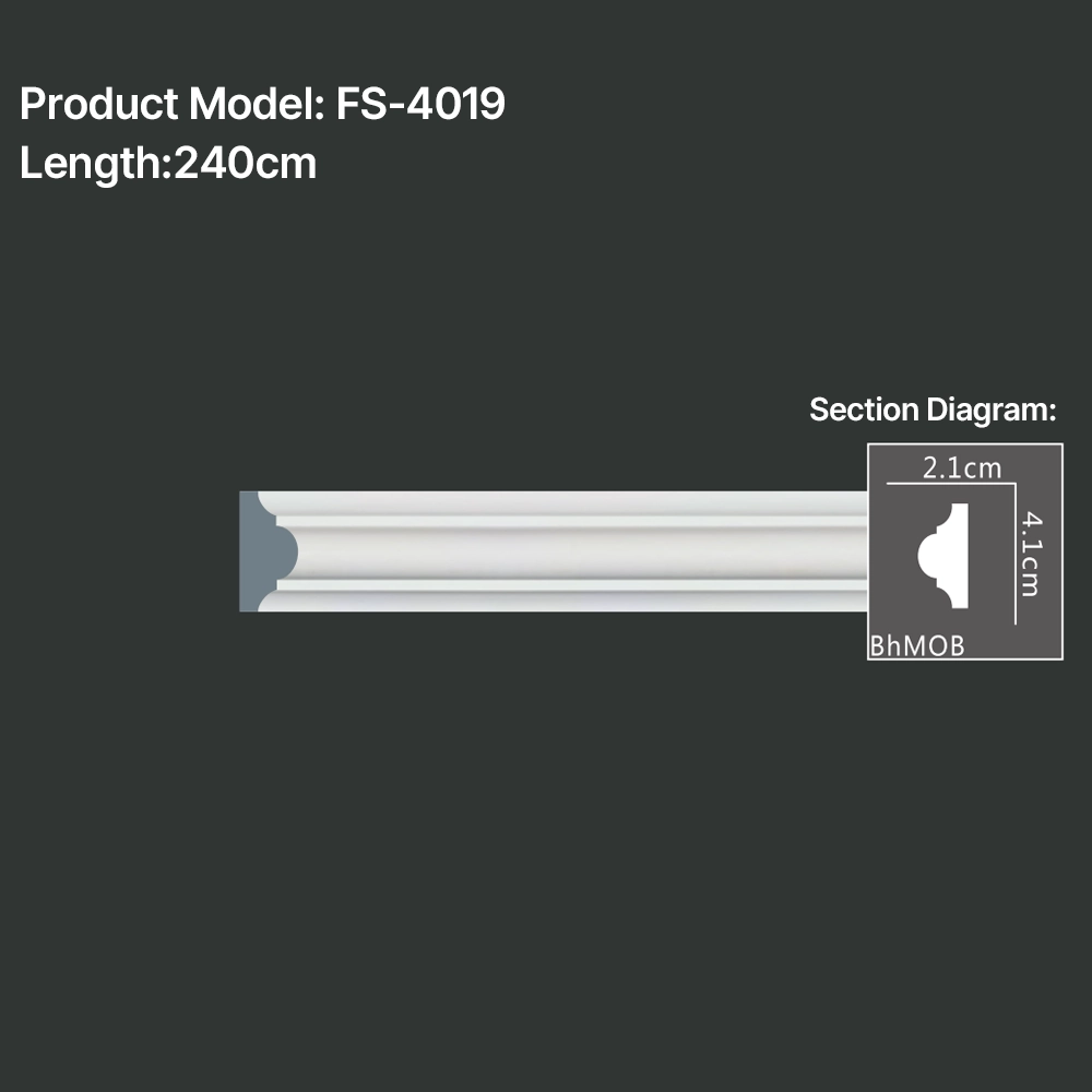 FS-4019 PU Plain Chair Rail Moulding