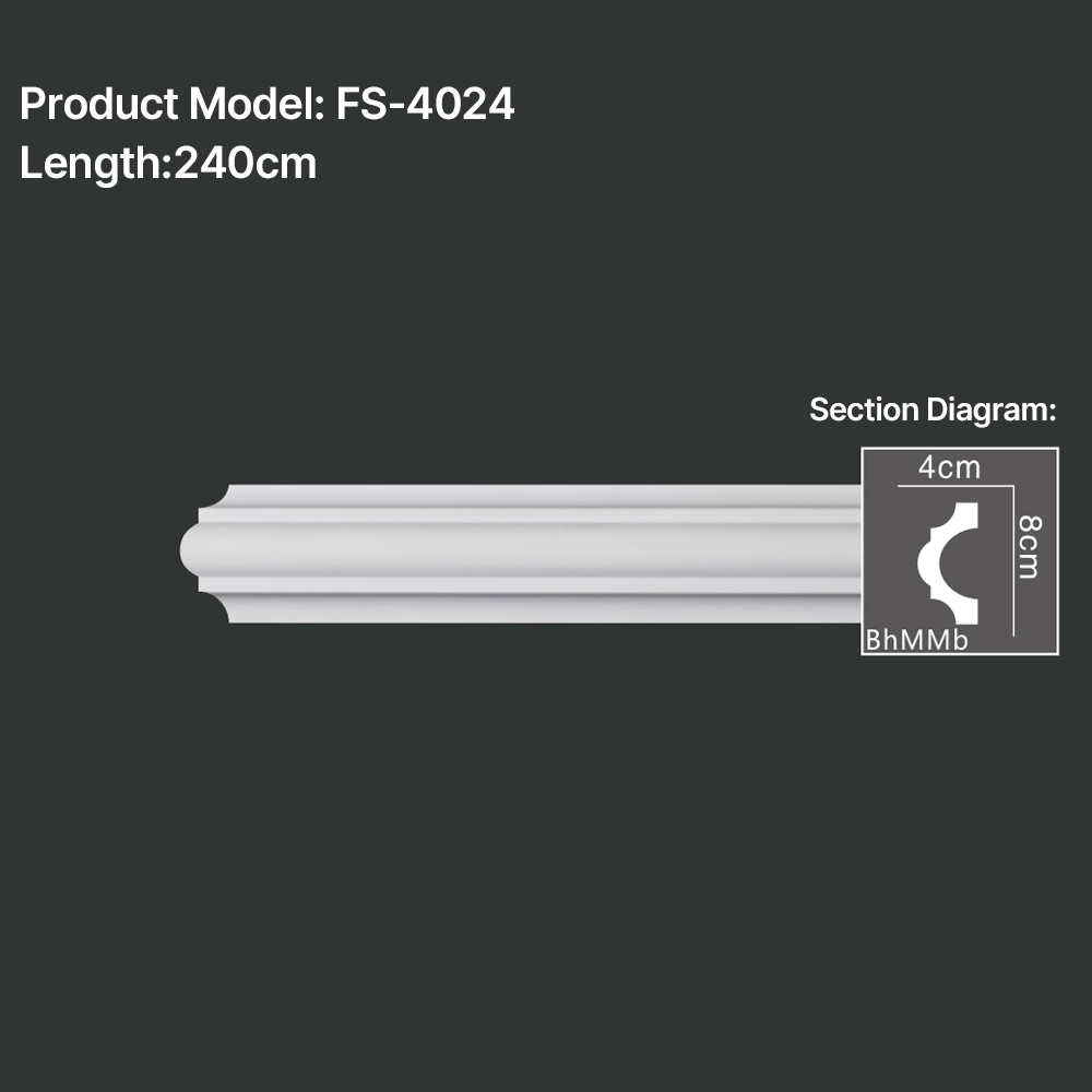 FS-4024 PU Plain Chair Rail Moulding