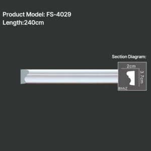 FS-4029 PU Plain Chair Rail Moulding